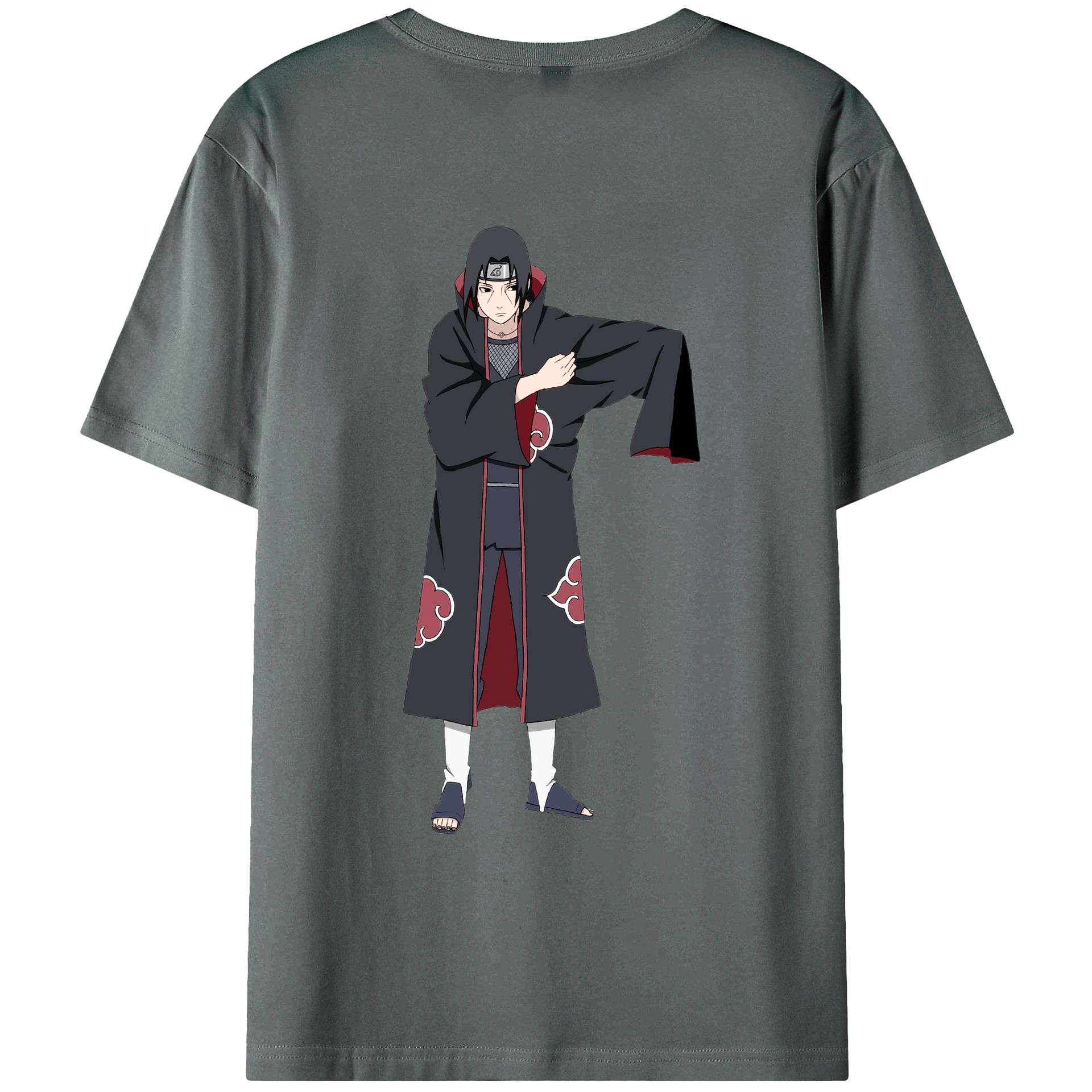 （画像用） NARUTO -ナルト- うちは イタチ Uchiha Itachi 綿100％ メンズ半袖Tシャツ（バックプリント） 通気性